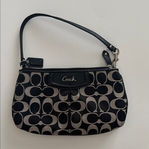 Coach Black and Cream Signature Shoulder Bag